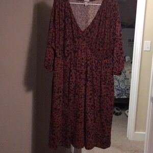 Ava and Viv brown and black knee-length dress